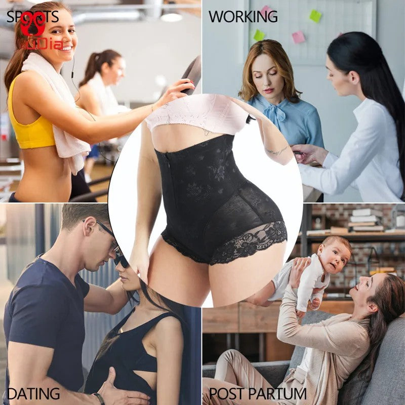LuxeFit Lace Zip-Front Double Control Shaping Panties