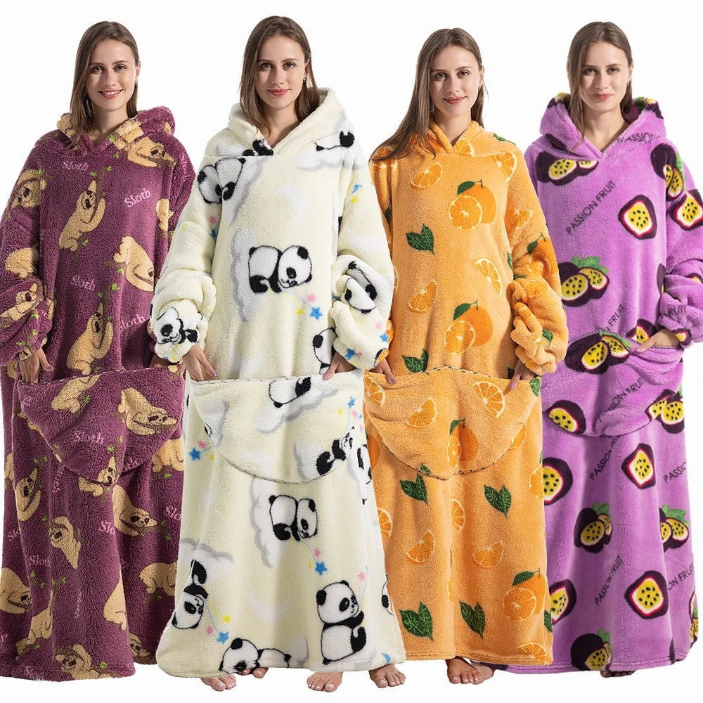 LuxeFit Ultimate Comfort Fleece Hoodie Blanket