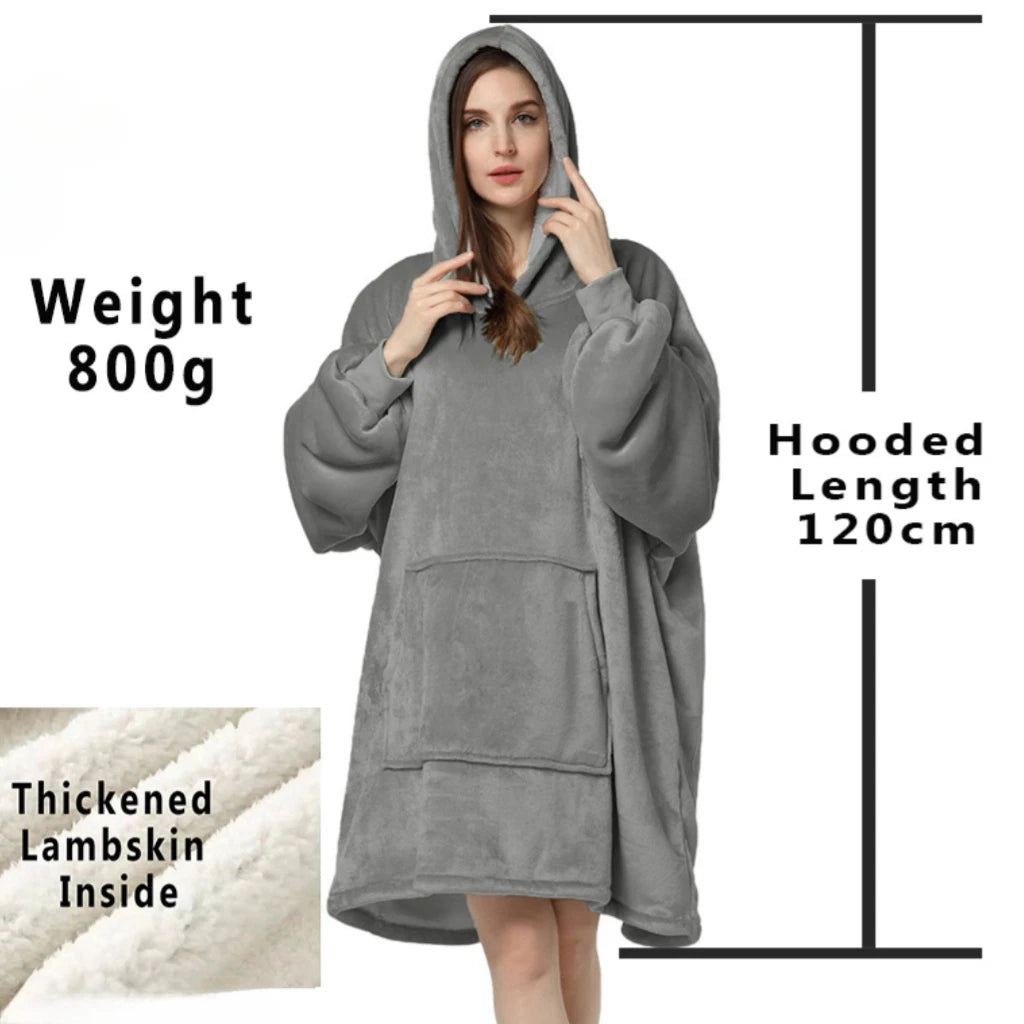 LuxeFit Oversized Fleece TV Blanket Hoodie