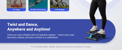 LuxeFit Mini Twist Stepper with Resistance Bands