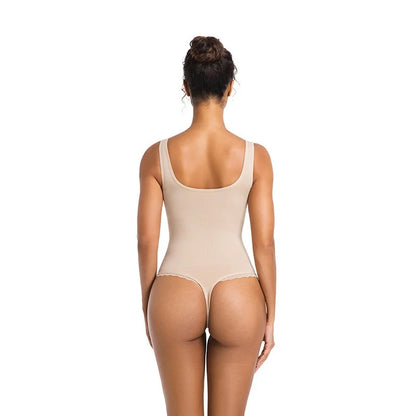 LuxeFit Lace Square Neck Tummy Control Bodysuit