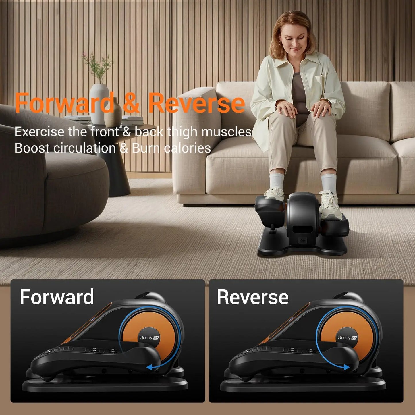 LuxeFit Quiet Under-Desk Elliptical for Seniors