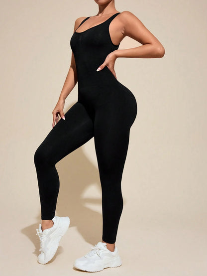 LuxeFit Backless Yoga Jumpsuit