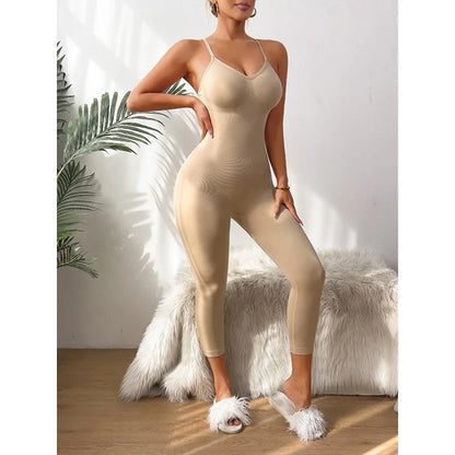 LuxeFit Seamless Ribbed Yoga Jumpsuit
