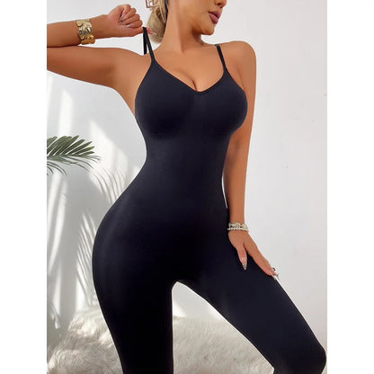 LuxeFit Seamless Ribbed Yoga Jumpsuit